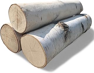 Wilson Set of 3 Large Birch Fireplace Logs (3.5" - 5.5" Diameter x 15.5”- 17.5" Long)