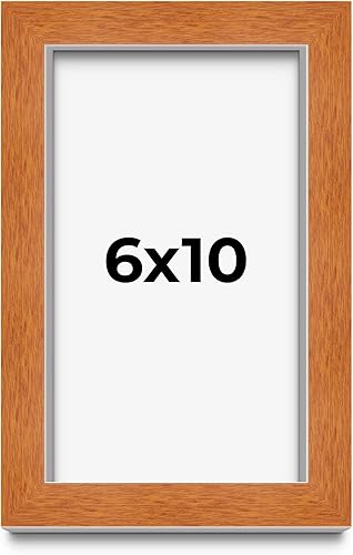 Miniatura 124 de Marco marrón de 18 x 24 pulgadas, marco de madera maciza de nuez de miel, ancho de moldeo de 0.875 pulgadas, profundidad de rabo de 0.875 pulgadas