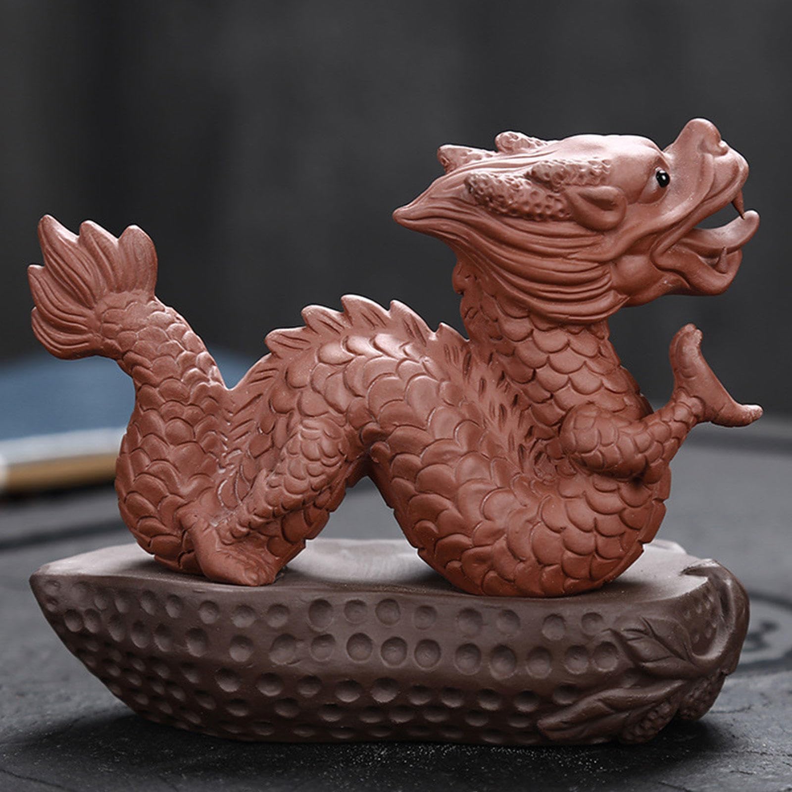 Sammlerfiguren, Lila Sanddrachen-Teefigur for Reichtum und Erfolg - Sternzeichen-Drache-Jahresdekoration
