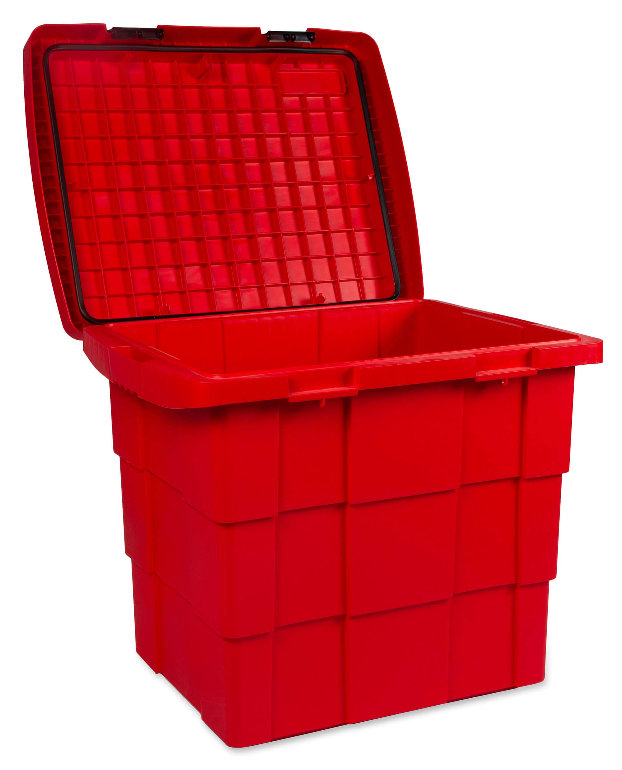 DAKEN Streugutbehälter 108 ltr. ROT, Streugutbox, Streusalzbox, Sandbox, Lagerbehälter, Pick-up Box, Anhängerbox