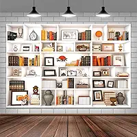 Pano de fundo branco para escritório, moderno, para fotografia, pano de fundo, vídeo, cenário, biblioteca, estante, decoração de escritório em casa, cenários zoom, para fotografia, 1,5 x 1,2 m