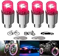 Vista 9 de 4 piezas de luces LED para rueda de bicicleta, tapones para válvulas de neumáticos de automóvil, tapas de vástagos de bicicleta, motocicleta