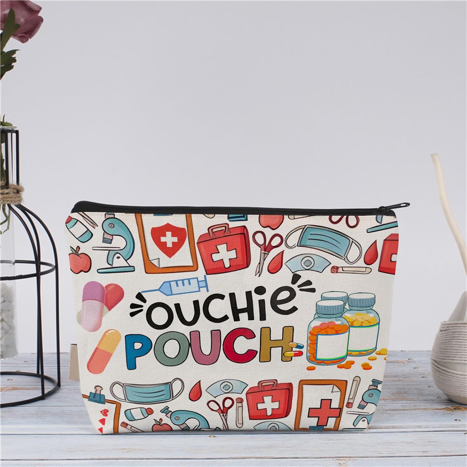 Medicine Storage Pouches, Makeup Bag for Travel - Zipper Cosmetic Storage Bag with Vibrant Designs, Multi-Use Functionality (Gift for Birthdays, Graduation, Christmas) (Style A) - Image 4