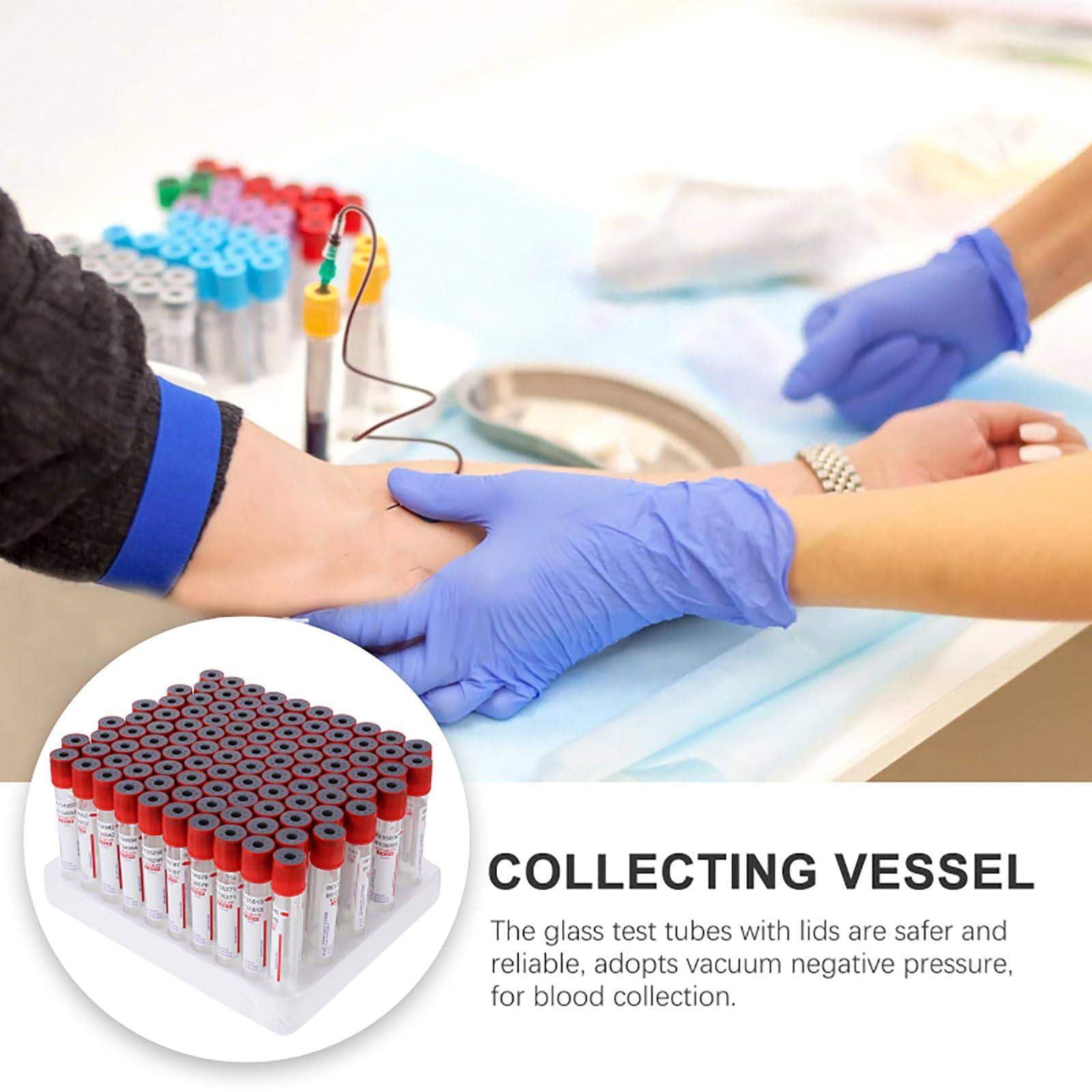 100 Provette per Prelievo Di Sangue in Vetro, Provette per Prelievo Di Sangue Sottovuoto Da 3 Ml/5 Ml/10 Ml Con Tappo a Vite, Vasca a Pressione Negativa, Provette per Centrifuga,3ML