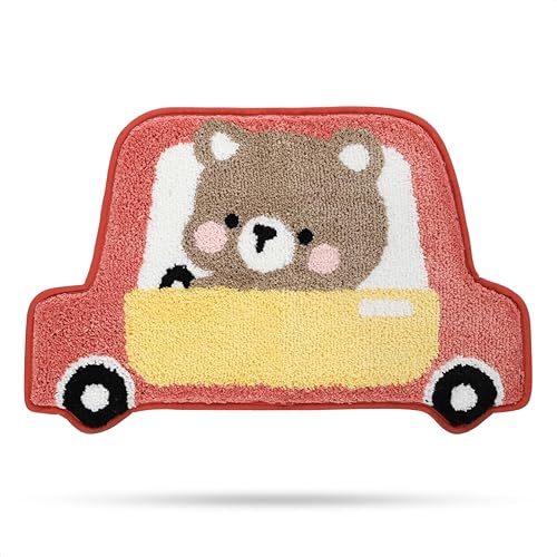 Tapete de baño con diseño de animales, extra suave, absorbente, antideslizante, cómodo, tapete para bañera, ducha, baño, lavable a máquina, 18 x 28