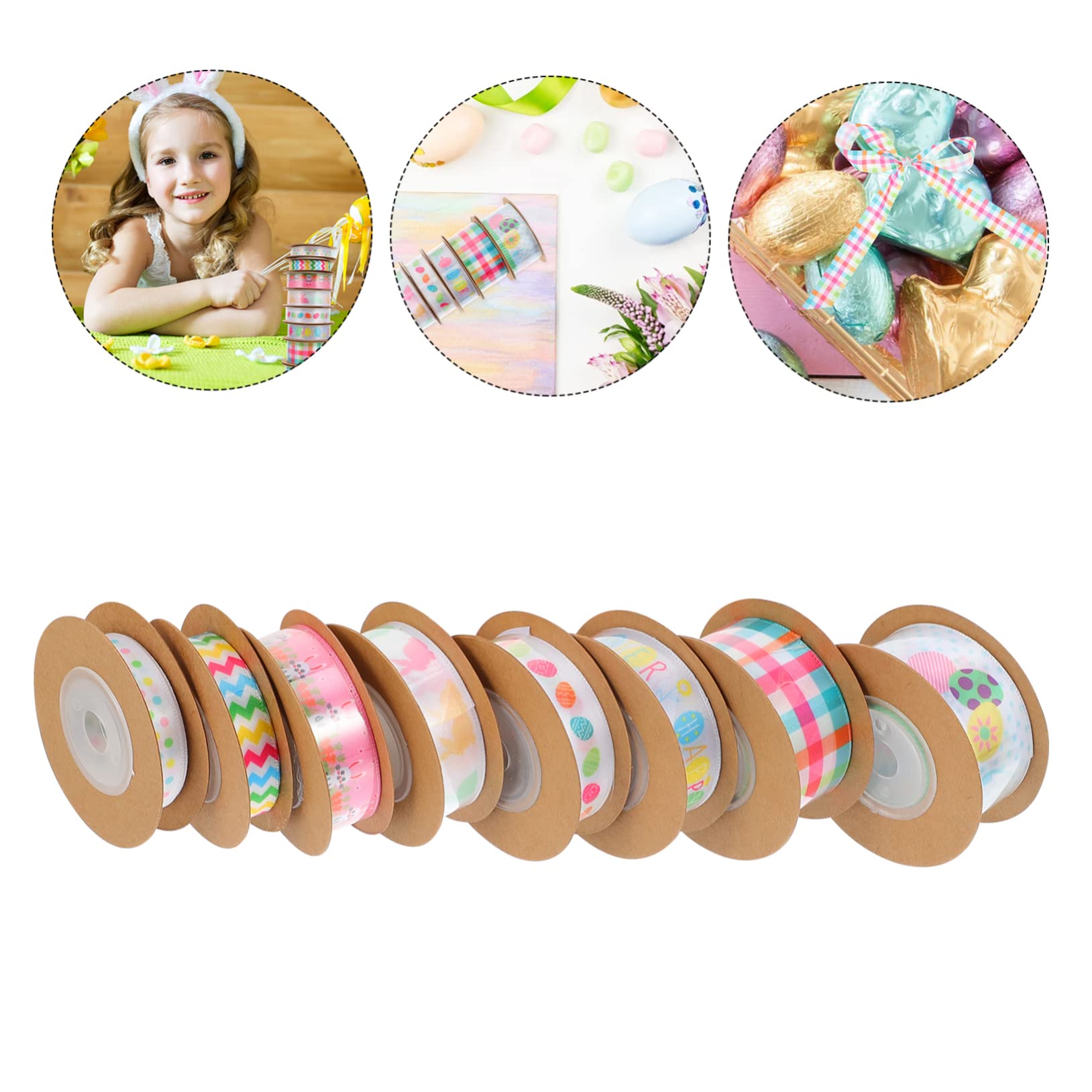 SHINEOFI 16rollen -ribbons Mit Hasen-design Dekorative Geschenkbänder Für Bastelprojekte Und Verpackungen Für Ostern Und Festliche Anlässe