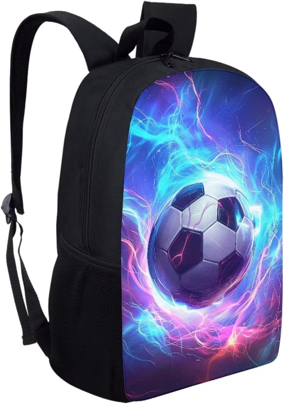 Cozeyat Primary School Bag Brathable,Casual College Bag Travel Zipper Bookbag,Portable Shoulder Bag for Women Men Outdoor Sports,Lightning Football Printed