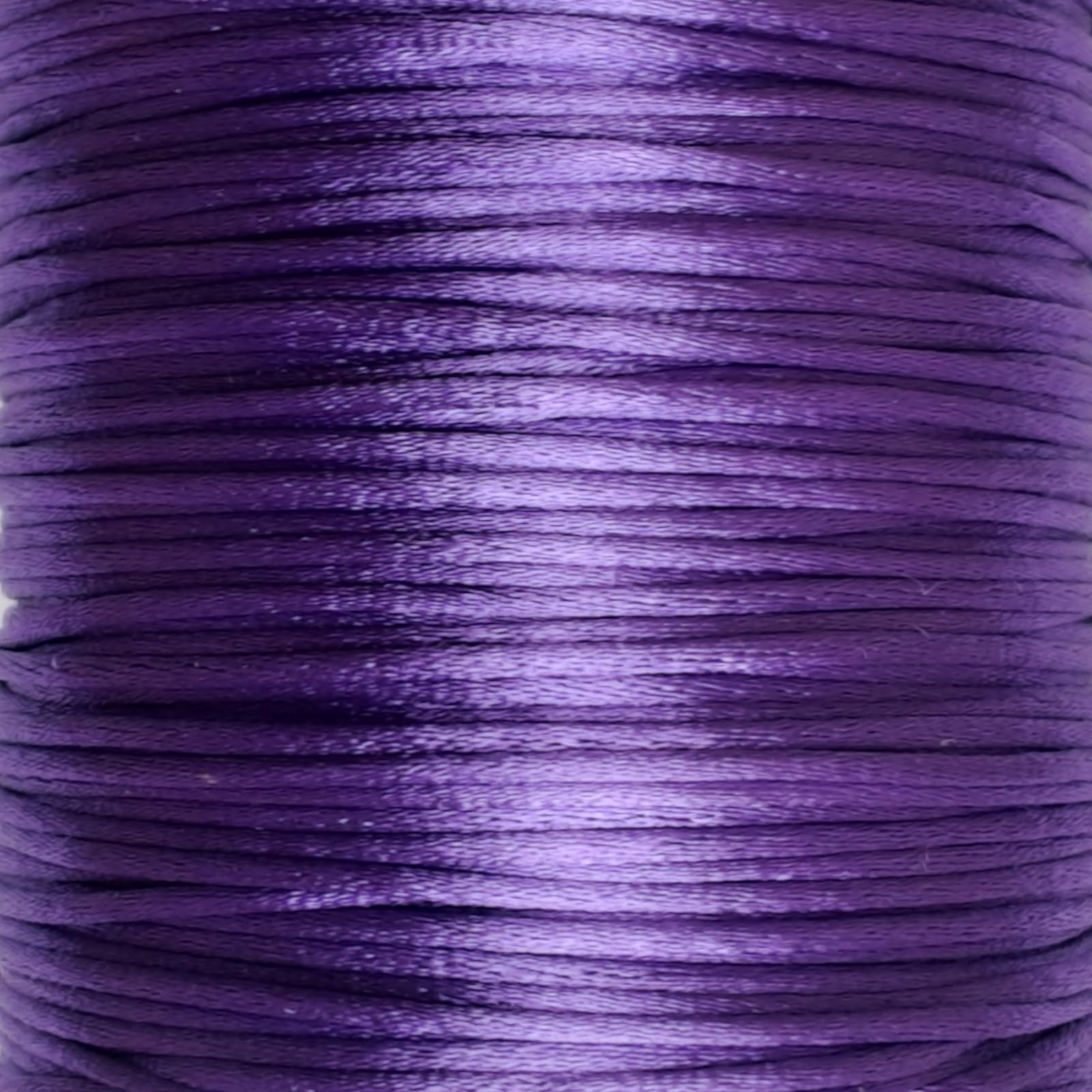 Mart-Mon Purple Satin Rattail Cord 2Mm X 25M, Silky Thread For Knotting, Bracelet Making, Jewellery, Sewing Crafts (Purple)