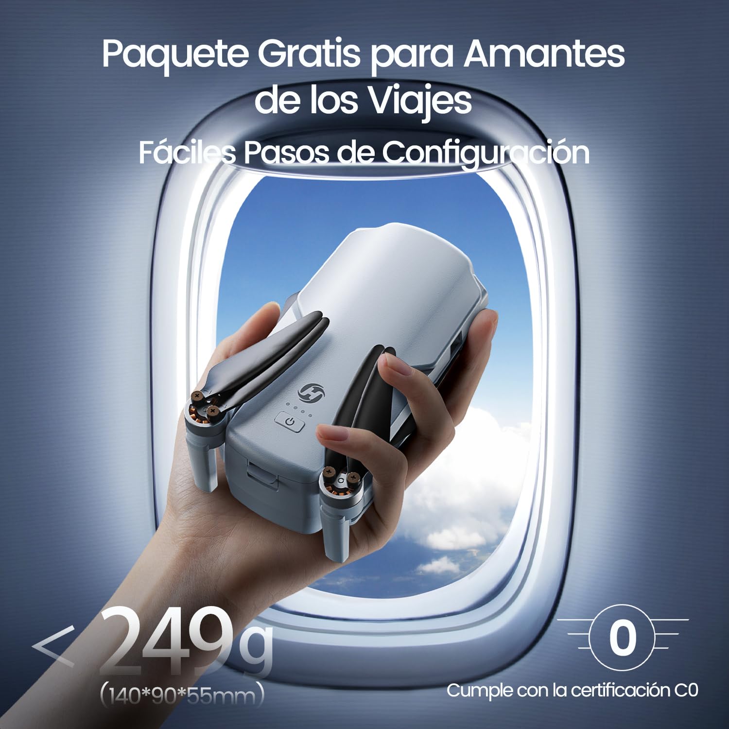 Holy Stone HS360E GPS drones con camara 4k adultos, dron cuadricóptero FPV RC plegable liviano de 249 g con sensor de 12 megapíxeles, EIS, alcance de 6 km, retorno automático, sígueme, HS360S mejorado