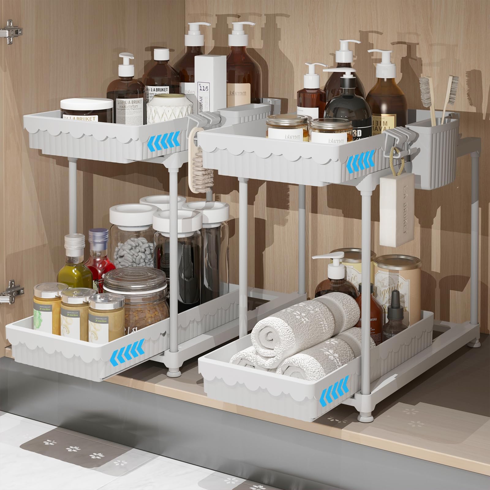 Sevenblue2-Tier Under Sink Organizer (White 2Pack)