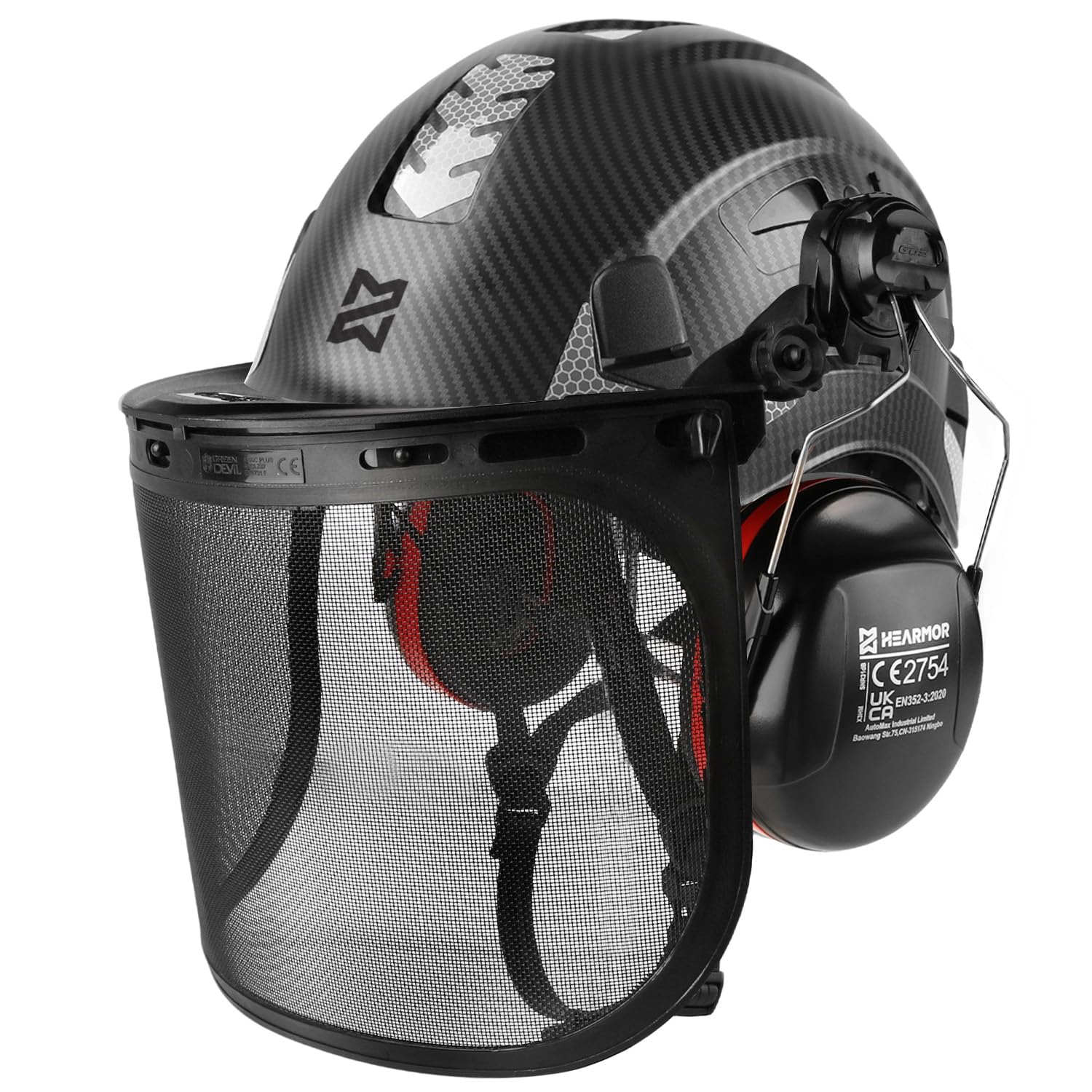 HEARMOR Mervex Forest Air – Casco de protección ABS para trabajos de alto trabajo en el sector forestal, certificación EN12492, aprobado EN397, absorción de impactos y resistencia a la penetración