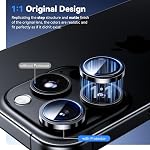 Hoerrye for iPhone 16 Pro Max/iPhone 16 Pro Camera Lens Protector [1:1 Keep Original Lens Design ＆ 10X shatterproof] TOP 9H+ Tempered Glass Camera Cover Accessories Case Friendly,Black