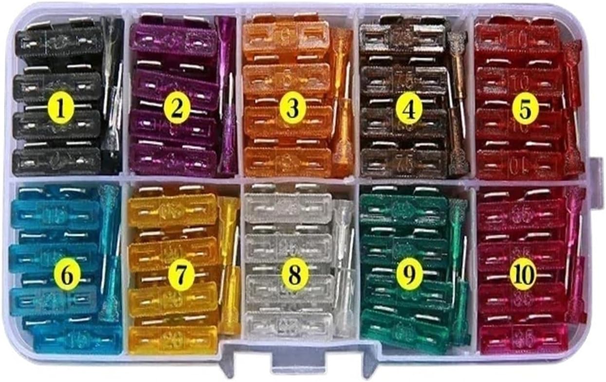 100pcs 50pcs Medium Sized Blade Type car Fuse Classification Set with Box car Truck 2/3/5/7.5/10/15/20/25/30/35A fuses(50pcs)