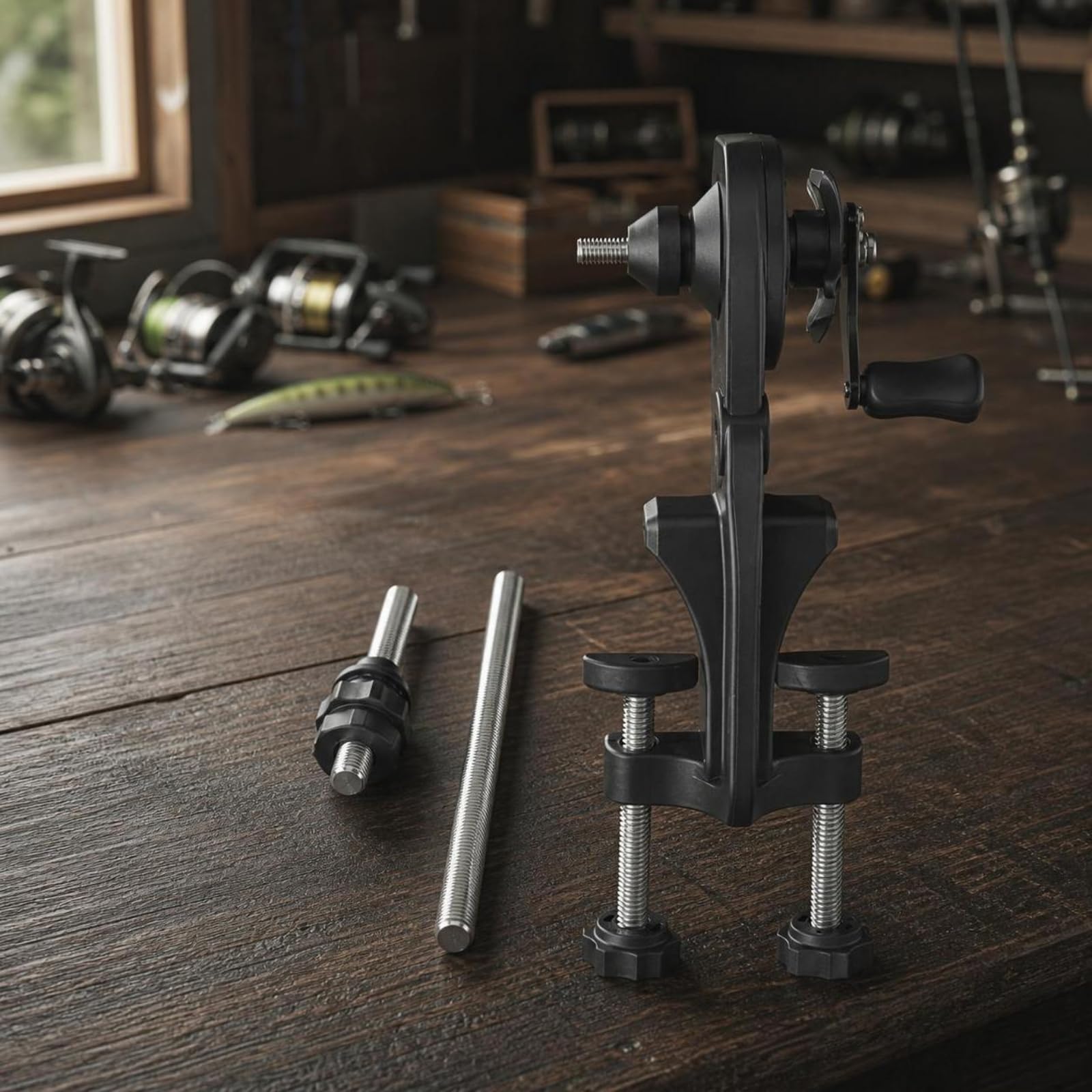 vanador Linea Pesca con Estructura Metalica y Perilla Ajuste para Carrete con Resistencia Regulable Acuado para Preparacion Pesca en Mesa, style to 2