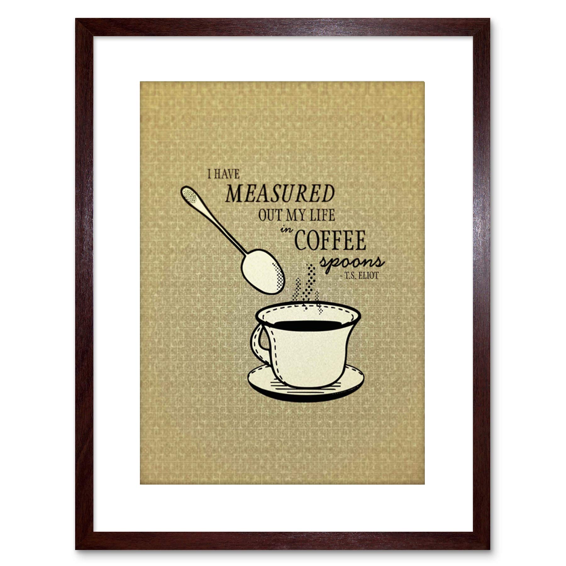 Wee Blue Coo QUOTE POEM LYRIC ELIOT LOVE SONG J ALFRED PRUFROCK COFFEE FRAMED PRINT F97X4023