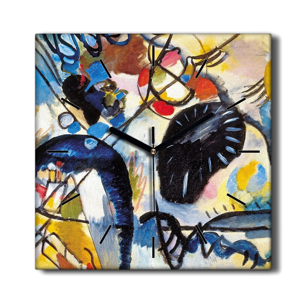 Horloge sur Toile silencieuse Coloray décor mural moderne anti-bruit pour salon 30x30cm