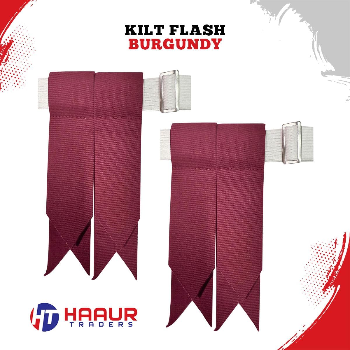 Men's Men's Tartans Kilt Flashes with Heavy Buckle Elastic Adjusters Fit - Image 6