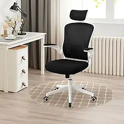Cadeira de Escritório Presidente Ergonômica com Encosto Reclinável, Apoio Lombar e de Cabeça Ajustável, Tela Mesh Respirável, Giratória com Rodinhas, Cabide - Ideal para Home Office e Escritório