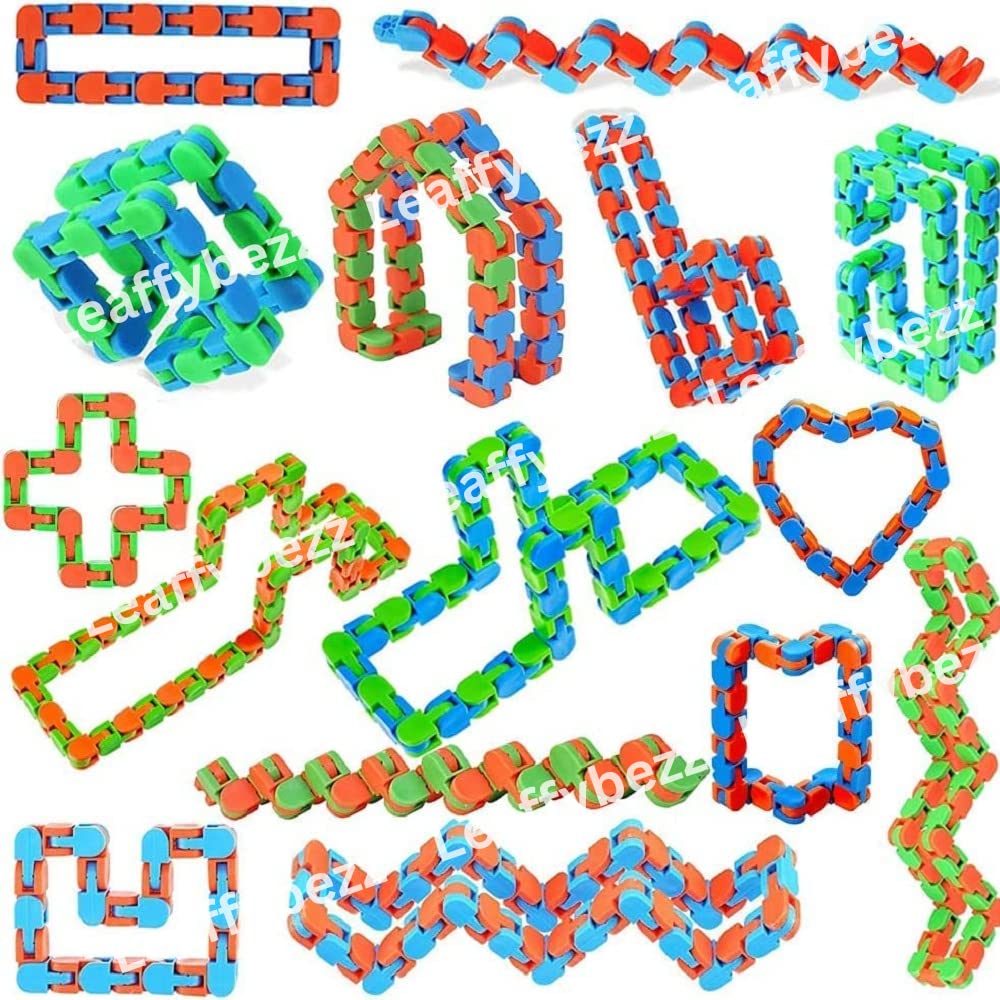 Sponsored Ad - Building Blocks for Kids,Bricks Toys Sets with Wheel,Educational Toys for Kids 3-5 Years,Building Set (Approx 24*Piece Link-Pack of 6) (Snack Track Chain Building Block-Big)