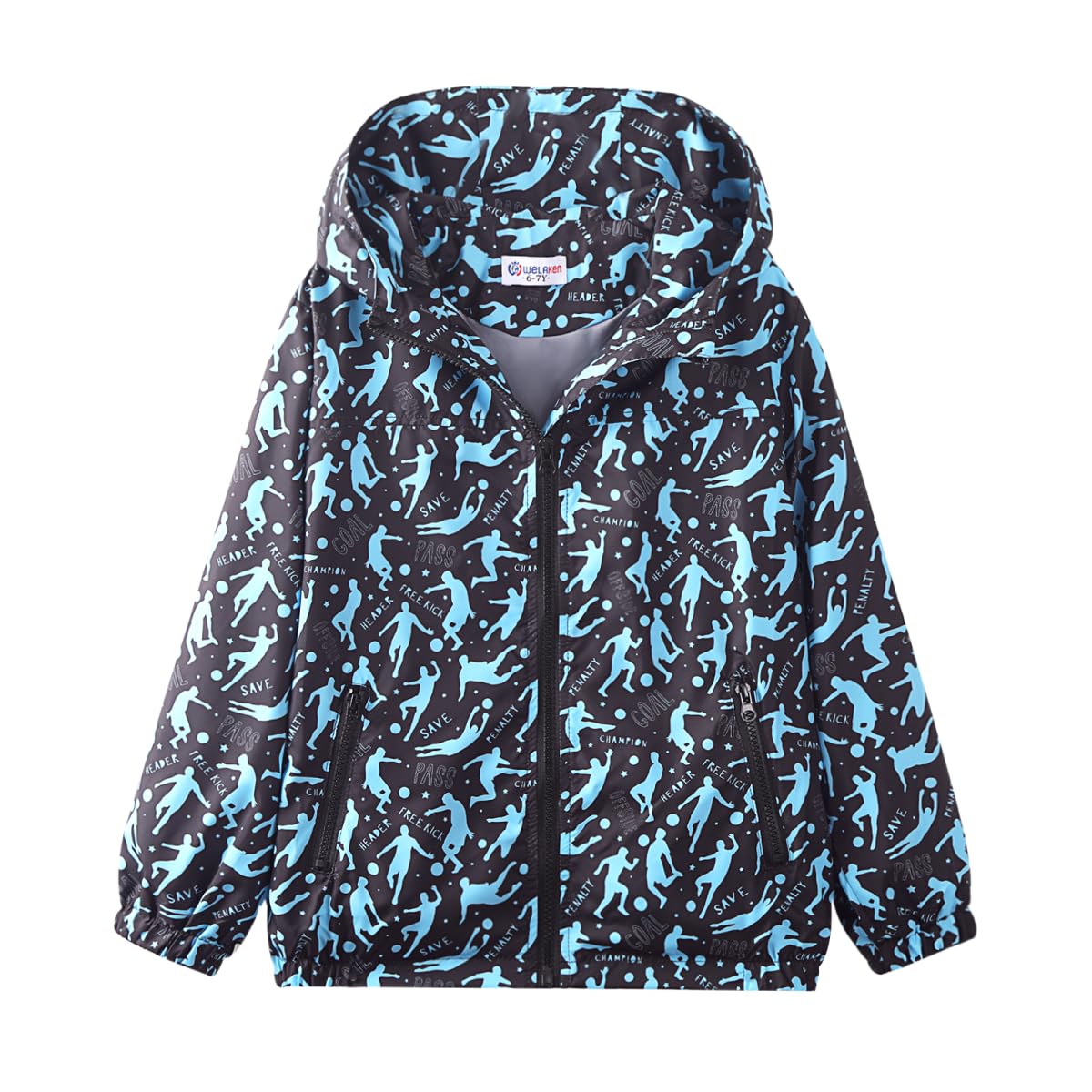 WELAKEN Lightweight Jacket for Boys Kids & Toddler II Girls' Print Water-resistant Jacket