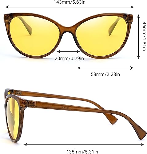 Miniatura 3 de Square Anti Glare Night Driving Glasses Women Men Polarized Night Vision Glasses Yellow Lens