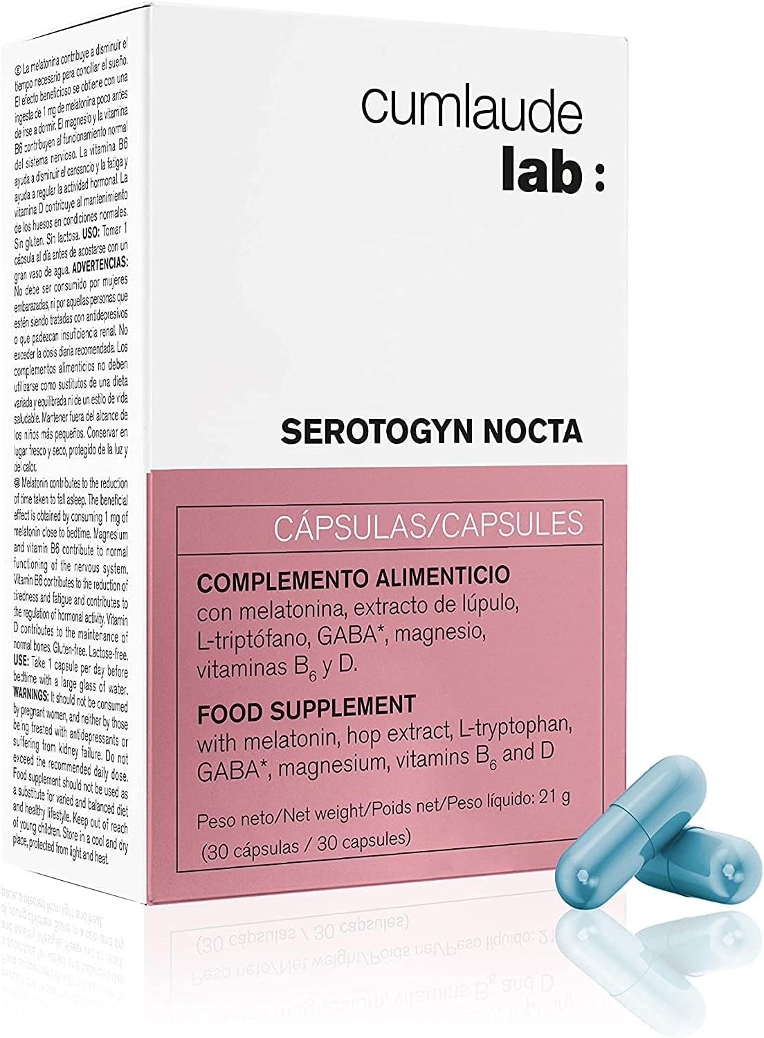 CUMLAUDE Serotogyn Nocta - Complemento Alimenticio Indicado para Aliviar los Síntomas de la Menopausia, 30 Cápsulas