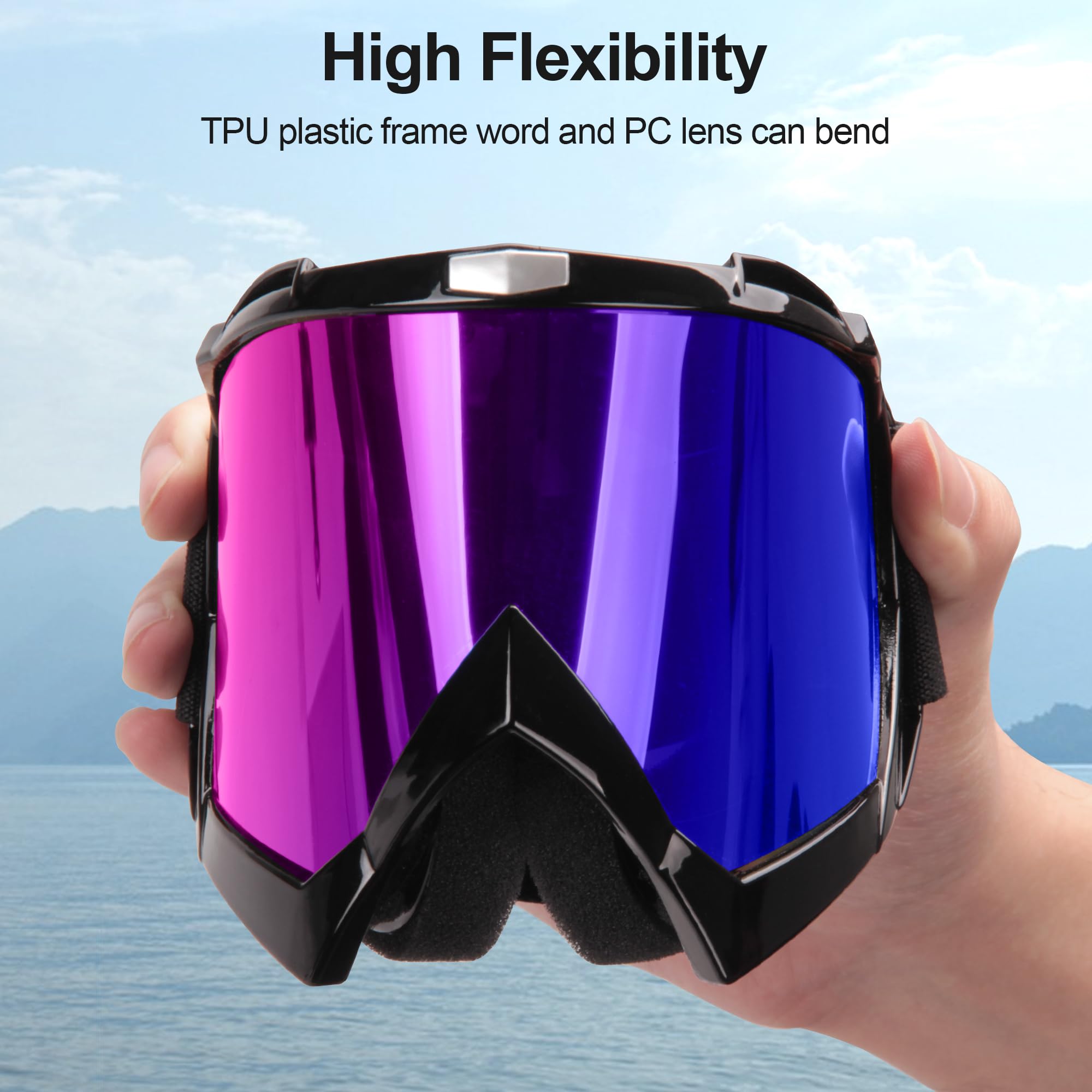 JAGASOL Lunettes de moto tout-terrain pour homme et femme - UV 400 - Anti-rayures, antibrouillard, anti-poussière - Pour adultes et jeunes enfants