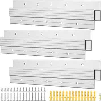 3 Pairs 12 Inches French Cleat Hanger Z Bar Interlocking Wall Mounting Bracket with Bubble Level Heavy Duty Picture Hanger Mirror Hanging Hardware Kit for Hanging Painting Photo and Artwork