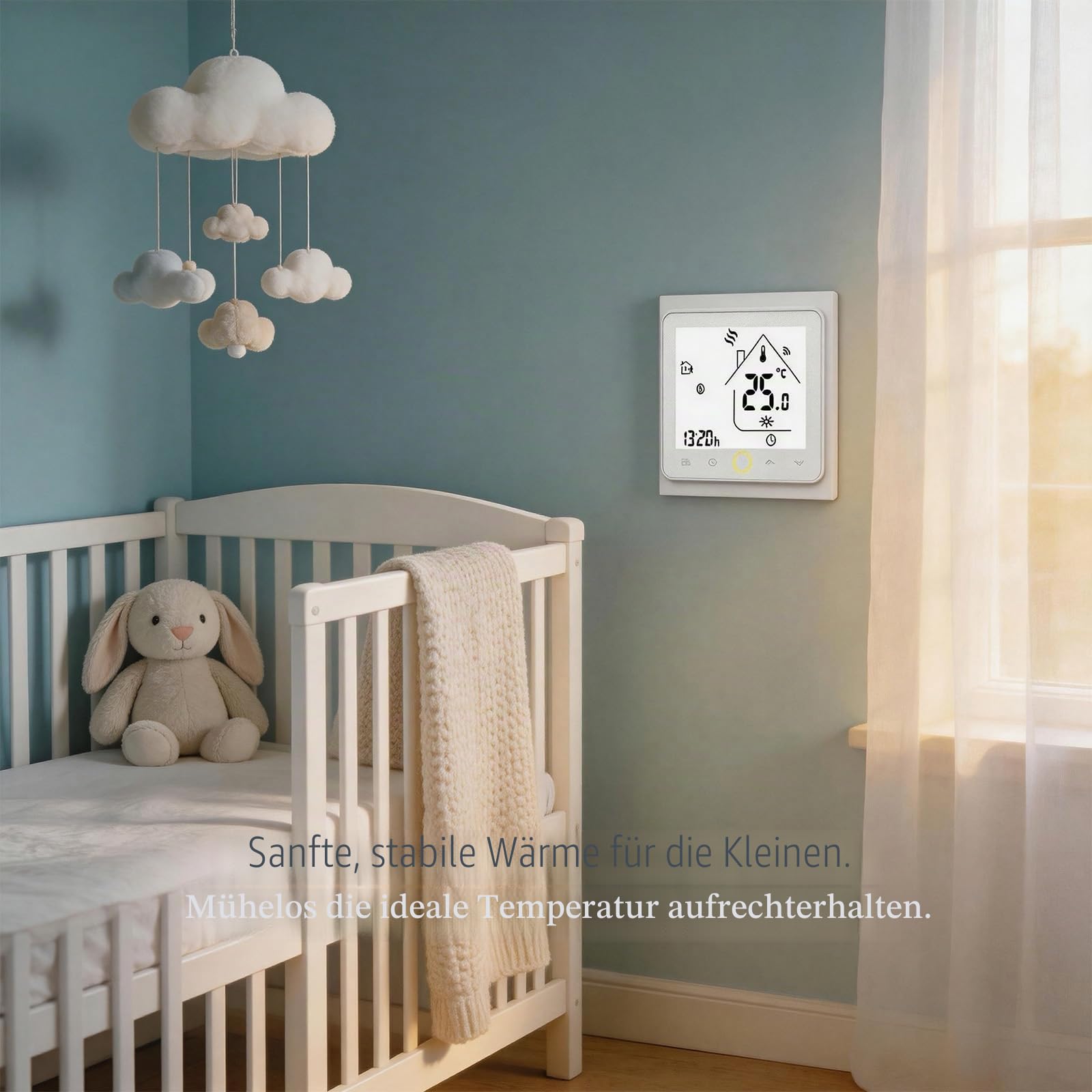 Smart WiFi Electric Underfloor Heating Thermostat 16A 95-240V | Programmable floor heating controller compatible Alexa & Google Home 95-240V AC