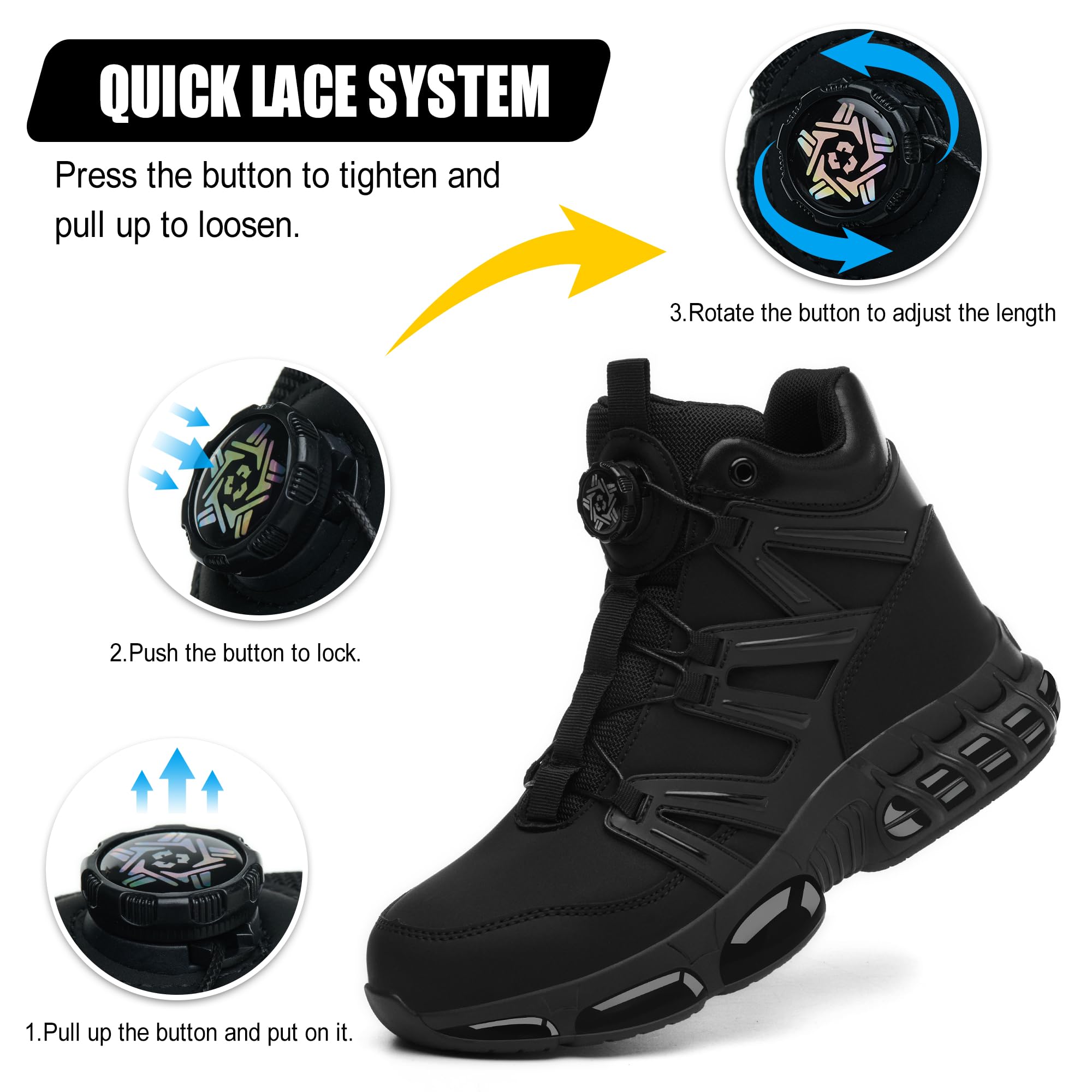 Botas de seguridad para hombre y mujer, con puntera de acero, ligeras, de seguridad, con amortiguación de aire, para el trabajo