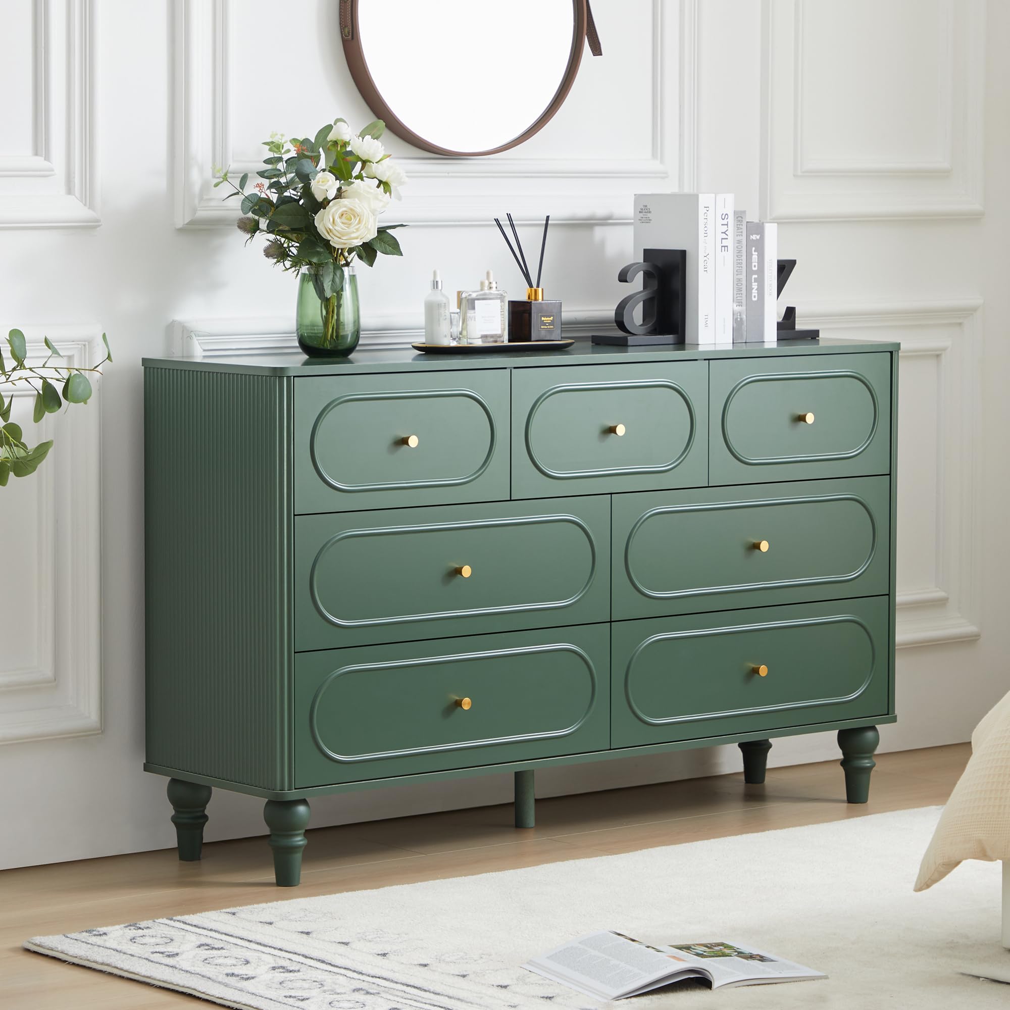 mid century modern 7 drawer dresser Ileanna Mid-century Modern 7-Drawer Dresser