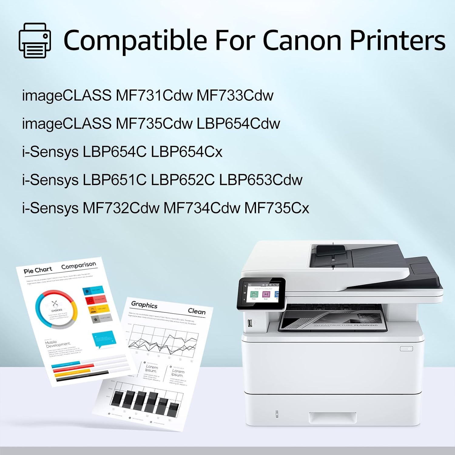 greencycle CRG046H Black Compatible Toner Cartridge Replacement for Canon 046 046H CRG046H CRG046HBK Black Toner Works on imageCLASS MF731Cdw MF735Cdw MF733Cdw LBP654Cdw LBP654Cx Printer , 1 Pack