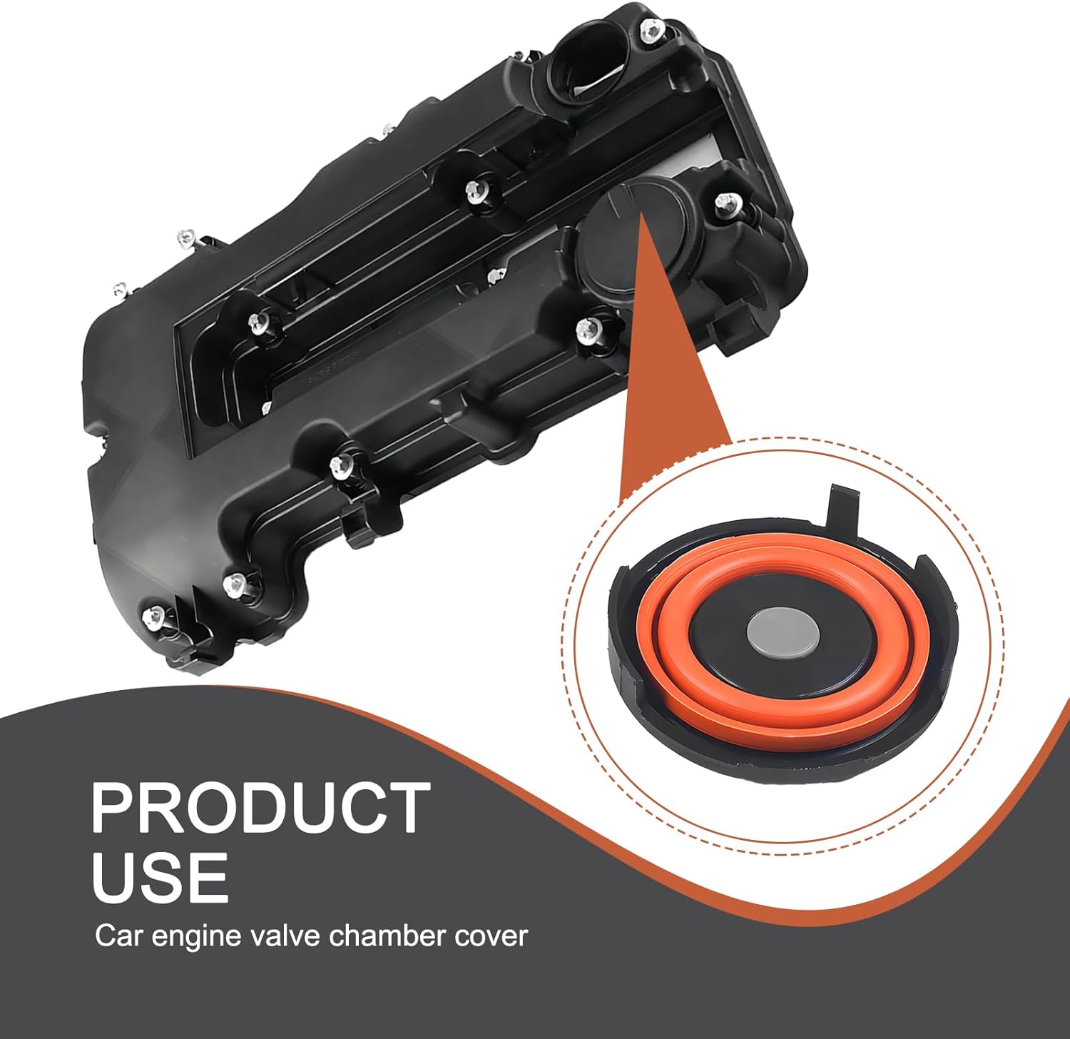 1 PC Automotive Engine PCV Valve Cover, OEM# 25198874 55573746 PCV Valve Cover Repair Membrane Kit, PCV Valve Replacement for Chevy Cruze Valve Cover, Compatible with Chevrolet Cruze (Black)