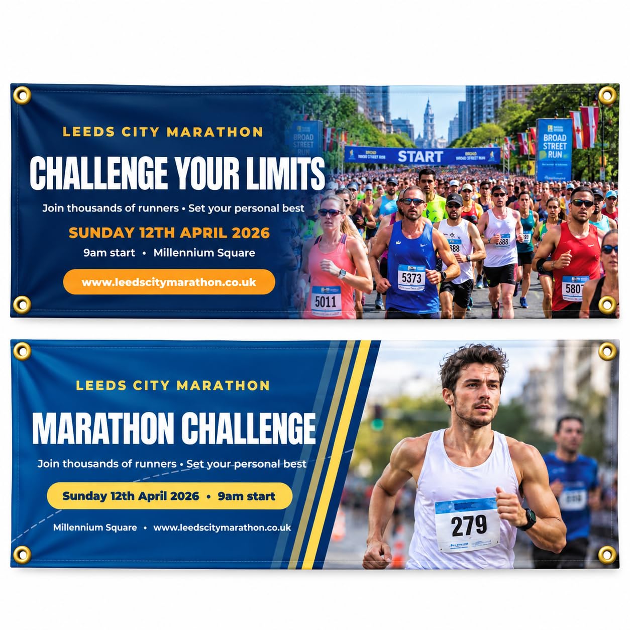 Marathon Banners Personalised Marathon Banner to Hold at Running Events — image 1