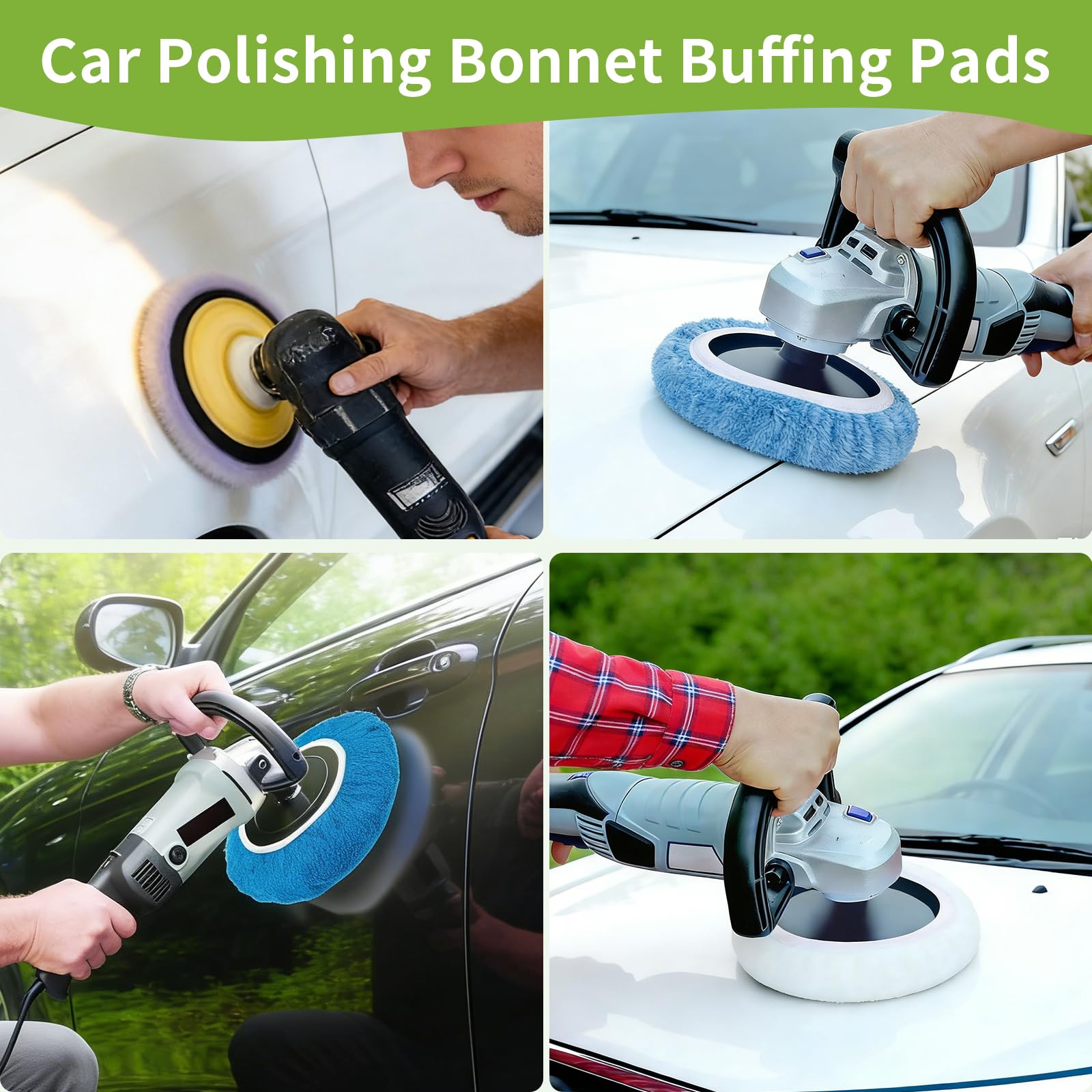 8 Stück Autopolierpads, Lamm-Fleece-Polierpad, Motorhauben-Polierpads für Autopolierer, 22,9 cm – 25,4 cm, Auto-Puffer-Pads für Auto-Details, Glas, Instrumente, Kamera, Möbel, Metall, Holz