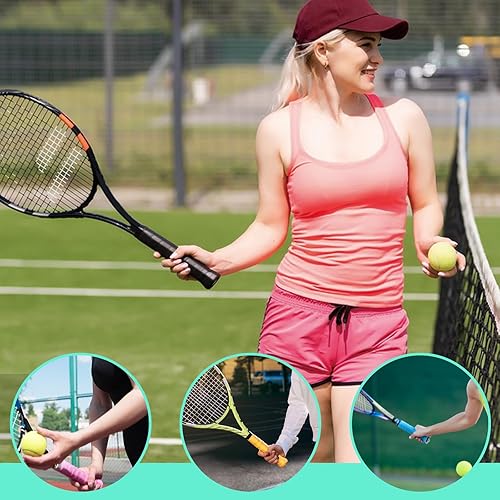 Miniatura 6 de Cinta de agarre para raqueta de tenis, paquete de 8 cintas antideslizantes y súper absorbentes, de agarre seco, material de poliuretano suave,