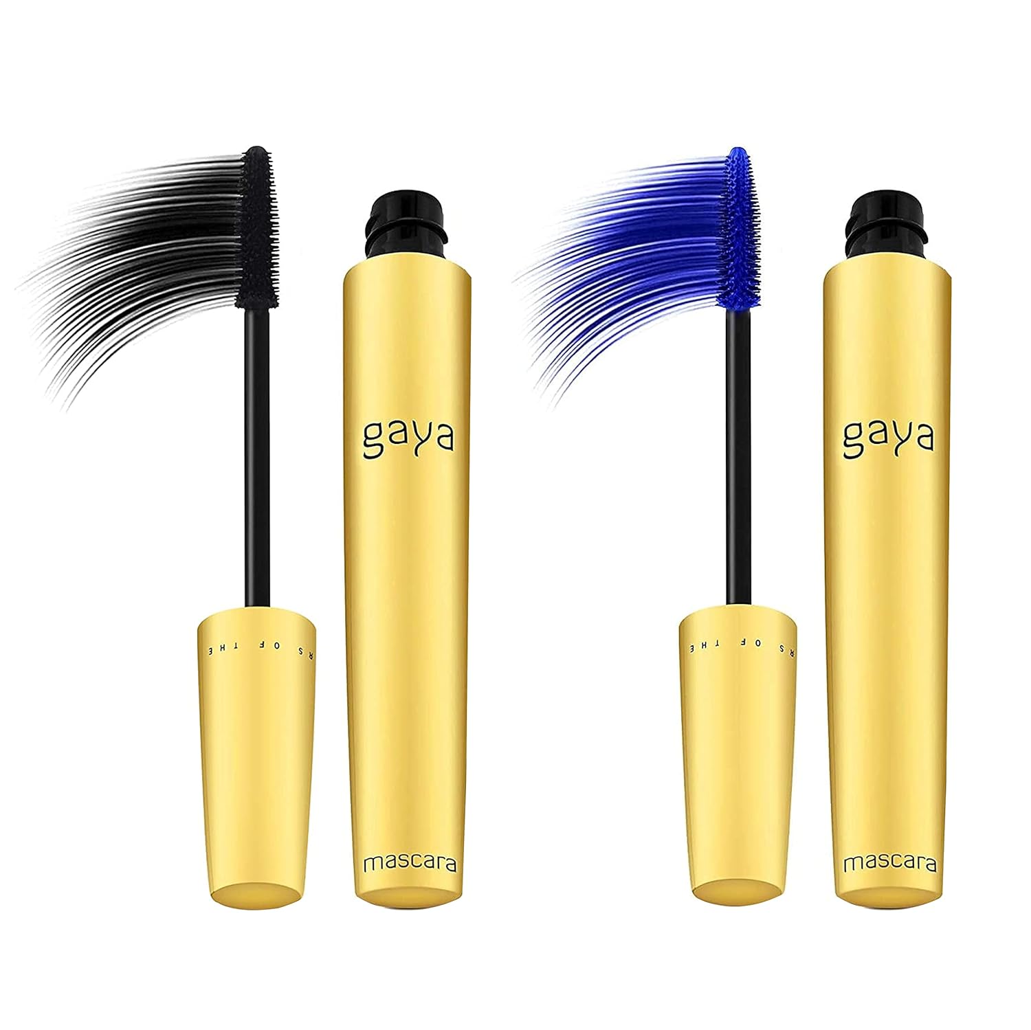Vegan Black & Blue Mascara Bundle for Sensitive Eyes, Natural Hypoallergenic mascara, Lengthening and Volumizing for Natural Looking, Cruelty Free, Ophthalmologist Tested- By Gaya cosmetics