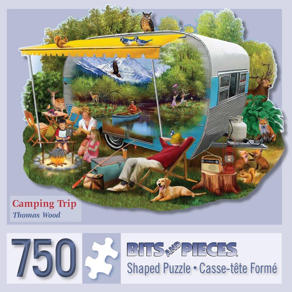 Bits and Pieces 750 Piece Shaped Jigsaw Puzzle for Adults Camping Trip 750 pc