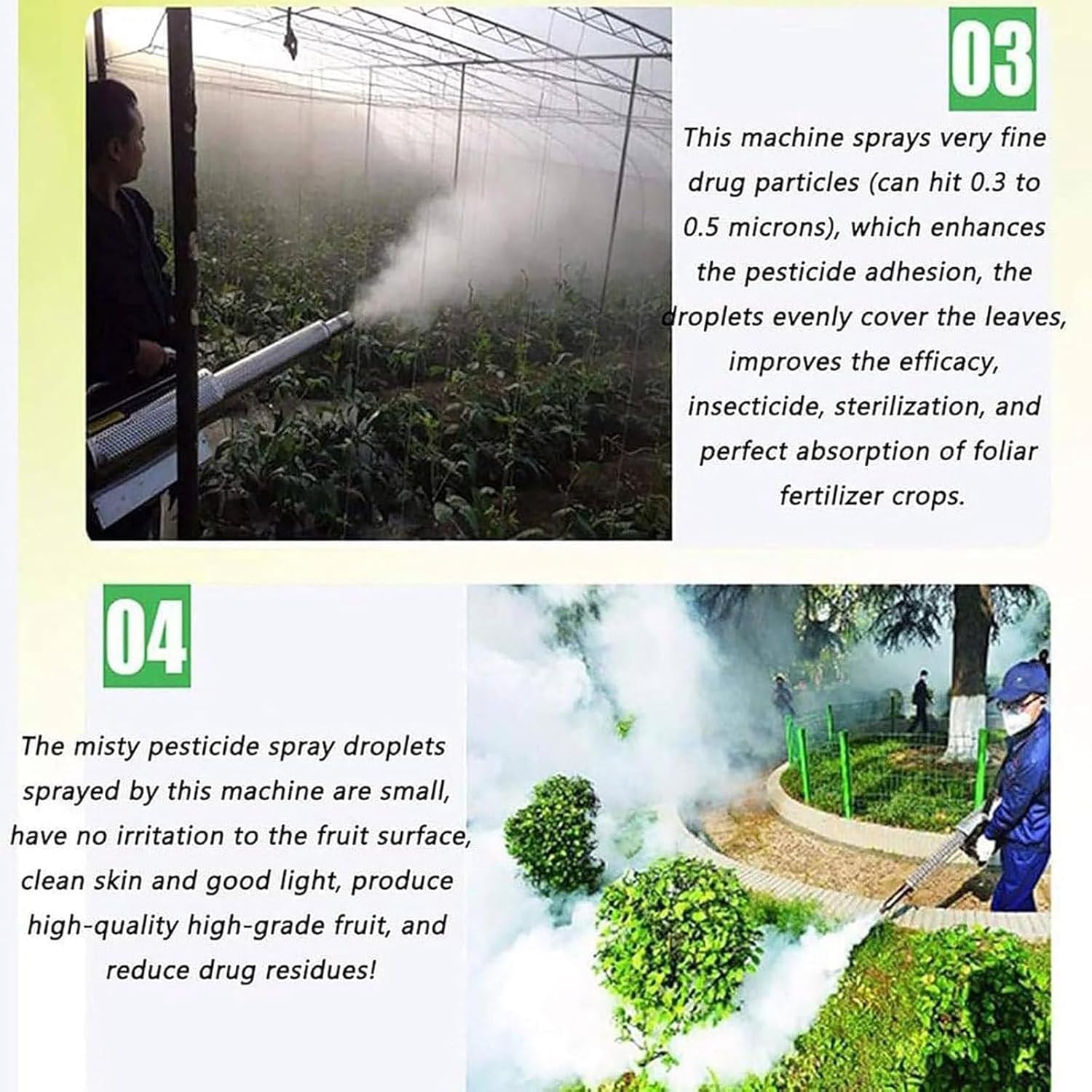 15L Professional UlV Fogging Machine,Thermal Fogger,Nebulizer for Farmland Garden,Pulse-Jet Thermal Fogger,for Indoor and Outdoor Disinfection,Use Gasoline,Yellow