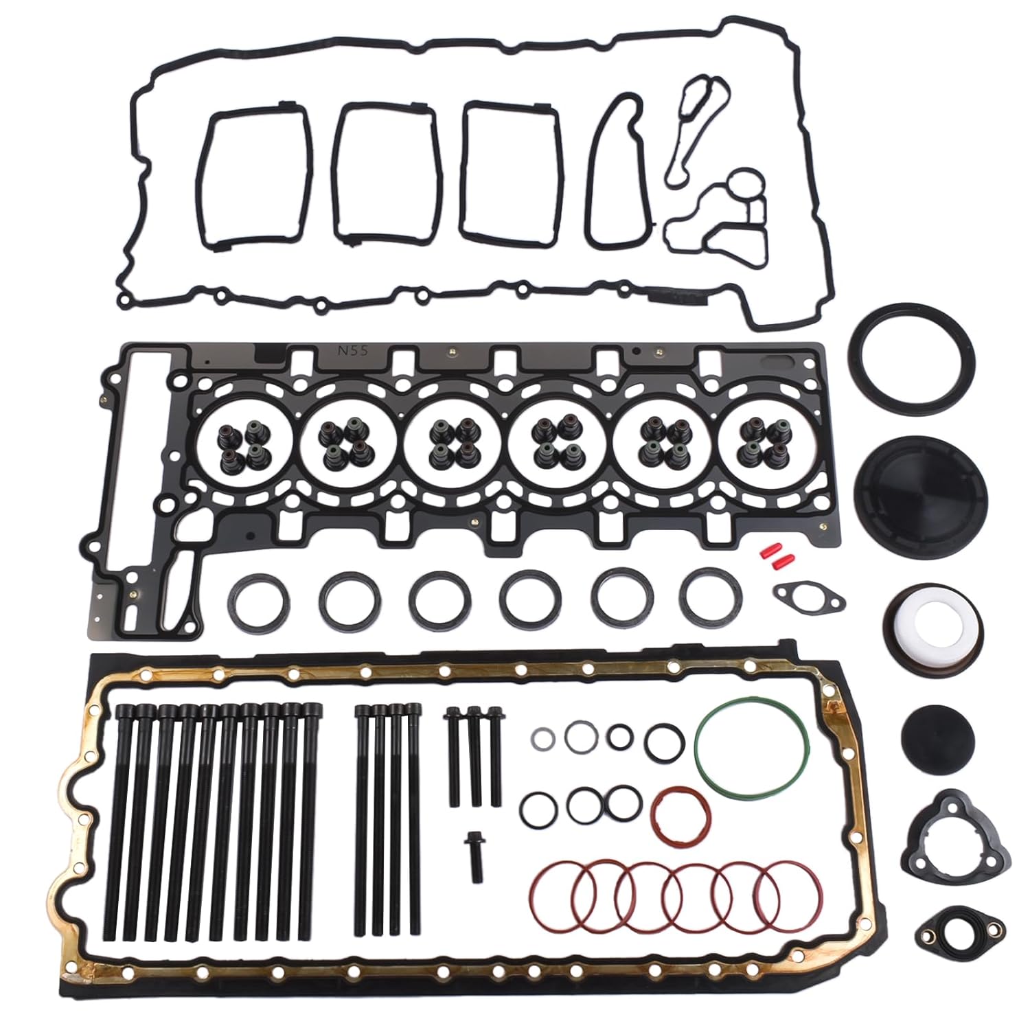 Engine Overhaul Gasket Kit Replacement for BMW N55 3.0 L6 2979cc Turbocharged 11127599212 11127587804 7600482 AKWH