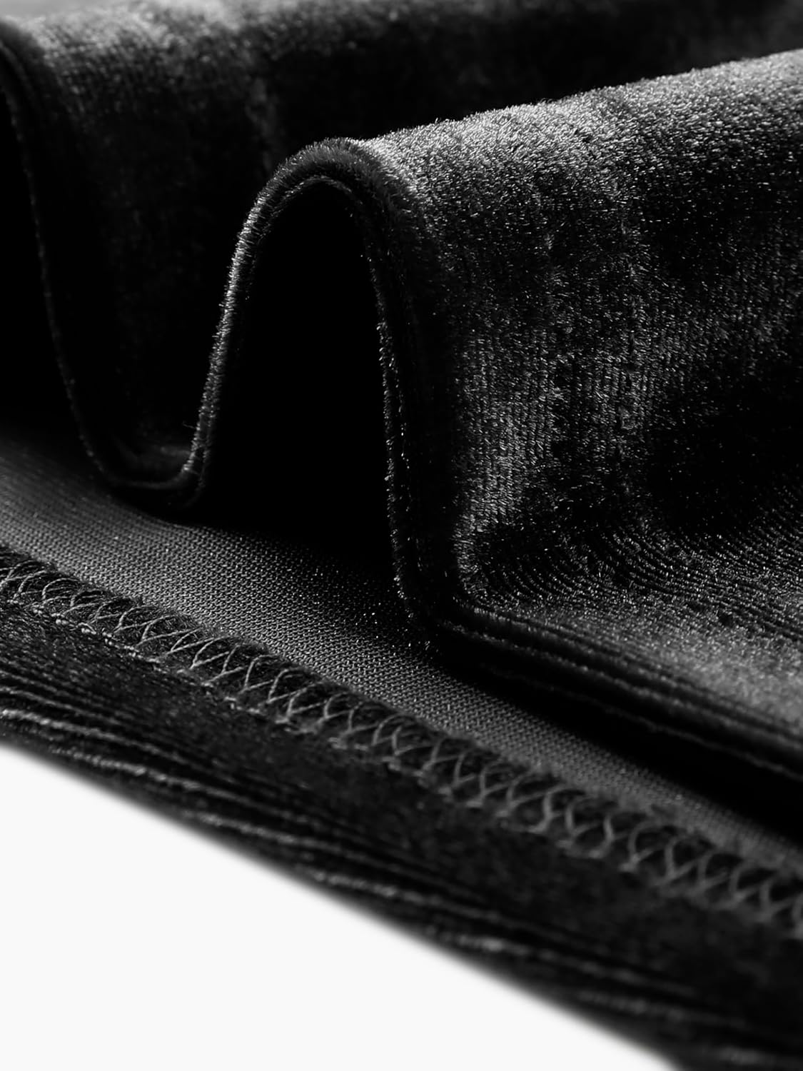 Allegra K Velvet Top for Women's Round Neck Puff Short Sleeve Party Clubwear Blouse - Image 5