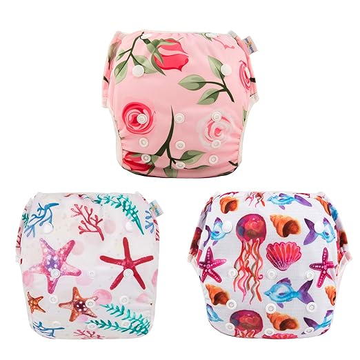 Babygoal Baby & Toddler Girl and Boy Swim Diapers, Reusable