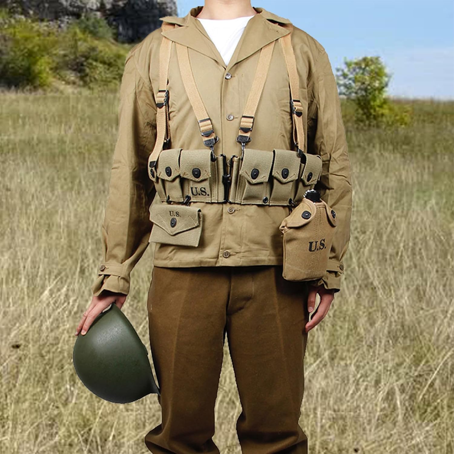 SMONT WW2 US. Army M1936 Suspenders and Tactical Pistol Belt