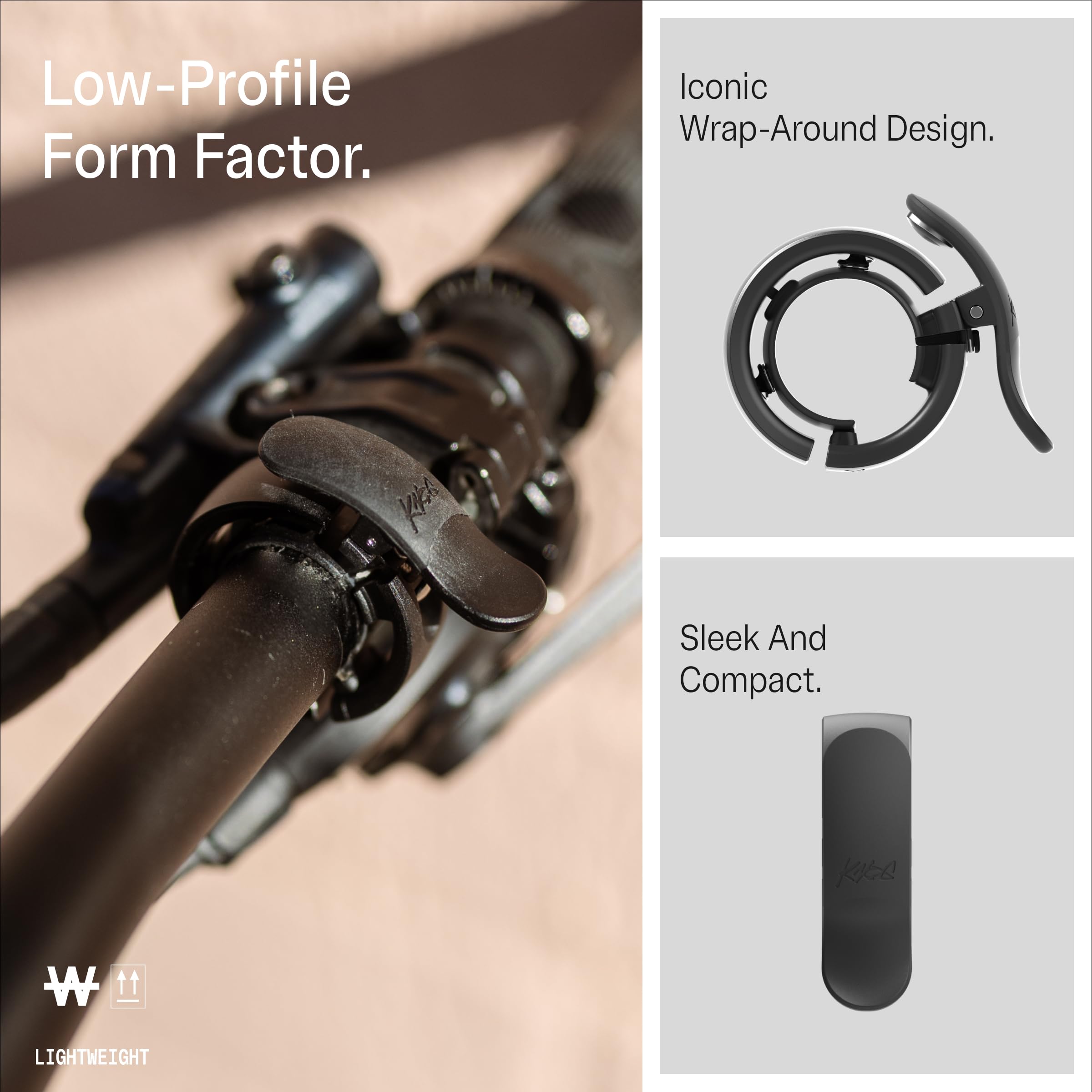 Knog Dzwonek rowerowy Oi Prima, antracyt, 22,2 mm, guzik | dzwonki rowerowe