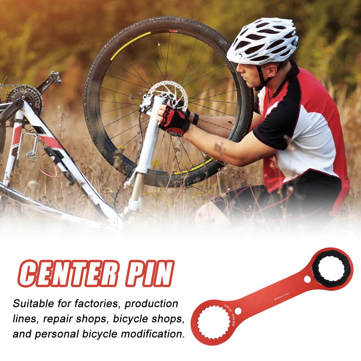 Graplan Chiave per Movimento Centrale,Strumento per Chiave BB,Chiave Center Lock con Adattatore