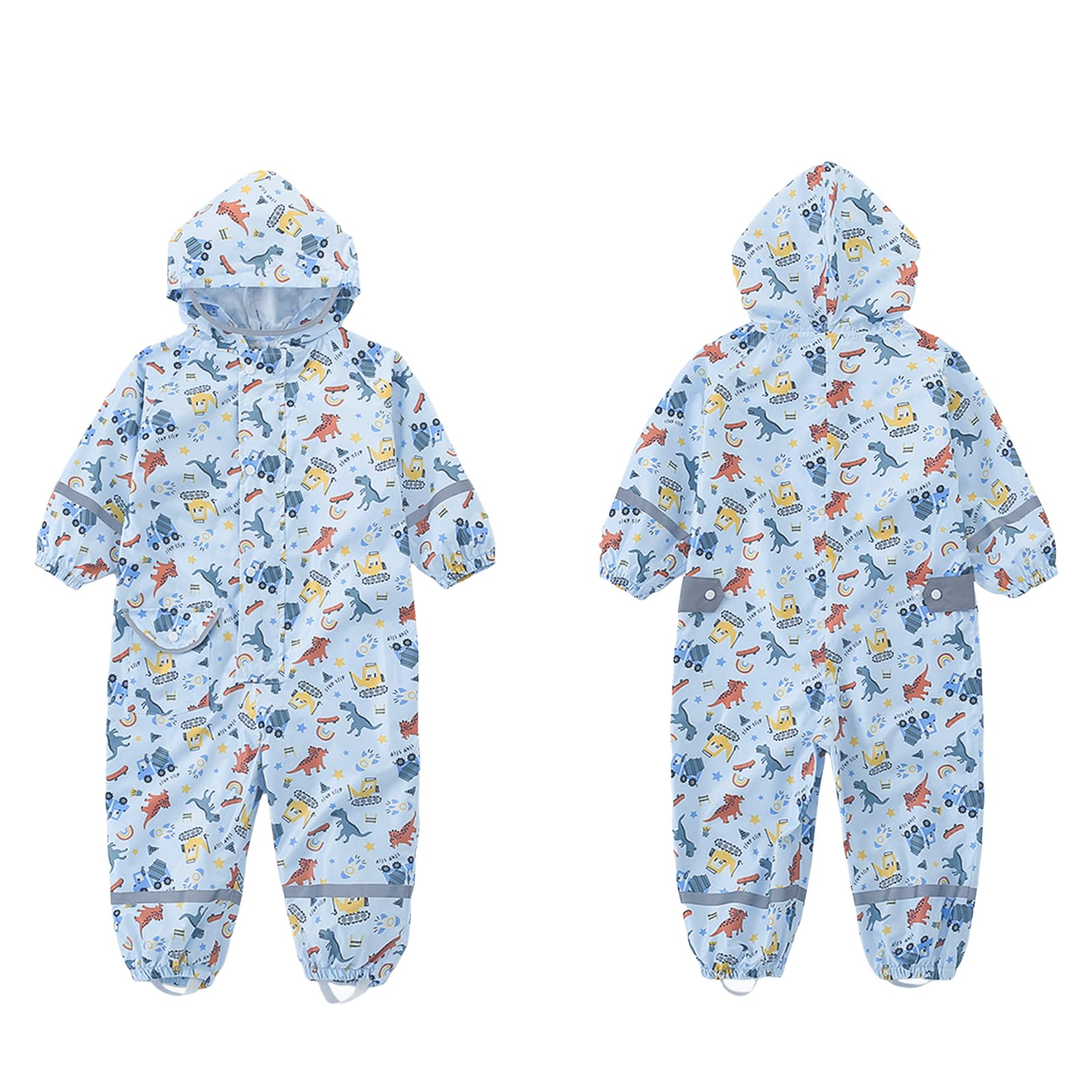 Traje de Lluvia Niños Niñas Chubasquero de Una Pieza Niños Mono Impermeable Transpirable Poncho de Lluvia Ligero Traje de Barro Cremallera Ropa de Lluvia 1-10 Años