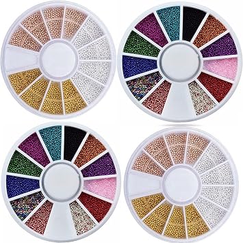 3D Nail Caviar Beads Nail Art Mini Metal Beads Nails DIY Accessories for Women Manicure Decoration 4Wheels