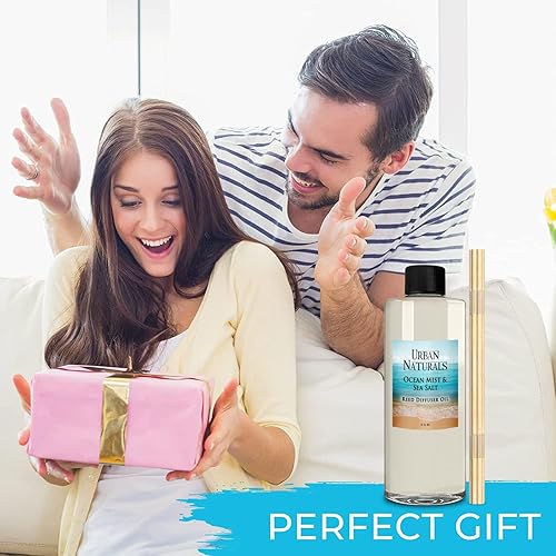 Miniatura 6 de Urban Naturals Reed Diffuser Oil Refill Ocean Mist Sea Salt with Salt Spray, Violet Leaf, Sea Grass, Driftwood 8 oz + Free Reed Sticks, Made in The