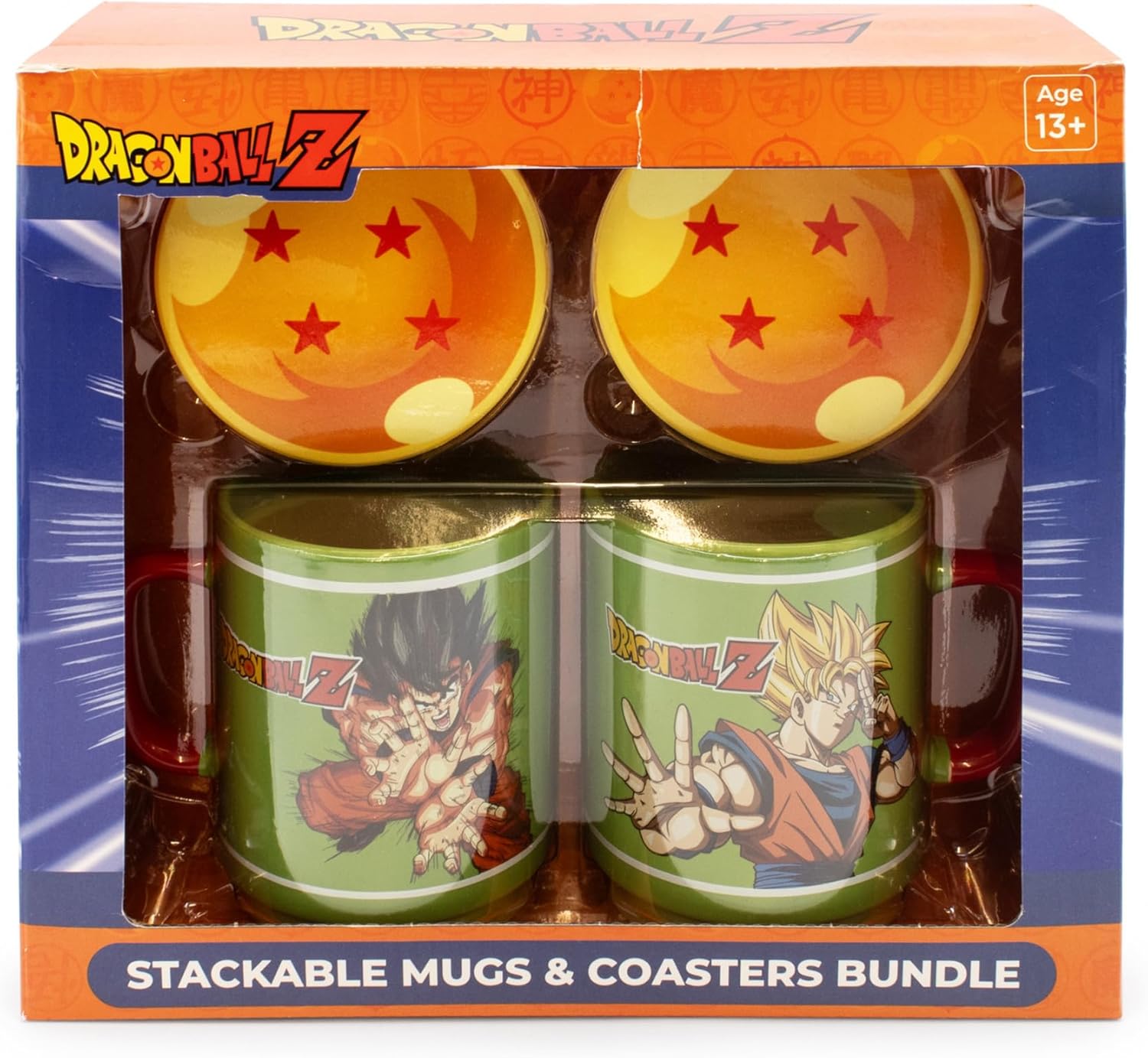 Dragon Ball Z Stackable Mugs and Coaster Set, 11 oz.