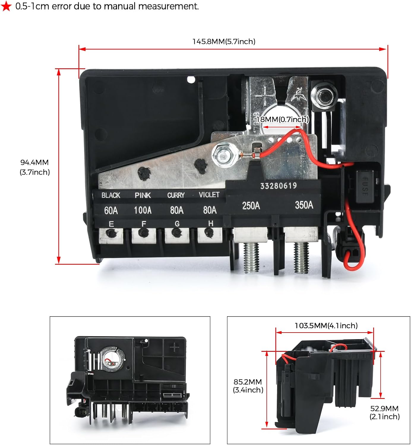Battery Distribution Engine Compartment Fuse Block Compatible with Chevrolet Malibu 1.5L and 2.0L 2016 2017 2018 2019 2020 2021 2022 Fuse Box Battery Terminal Replaces 84335366 84131629